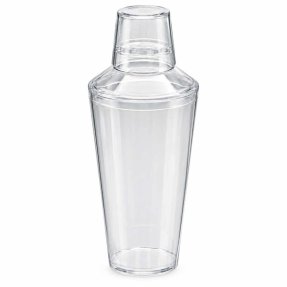 Kolmiosainen cocktail shaker muovia, läpinäkyvä