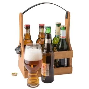 6-pakkaus puuta pullonavaajalla