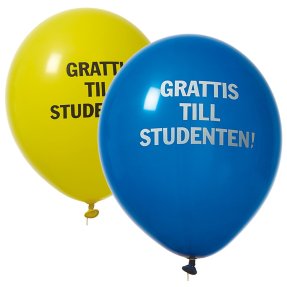 Ilmapalloja sininen ja keltainen 12-pack GRATTIS TILL STUDENTEN!