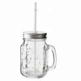 Drinking jar with straw 4-pack