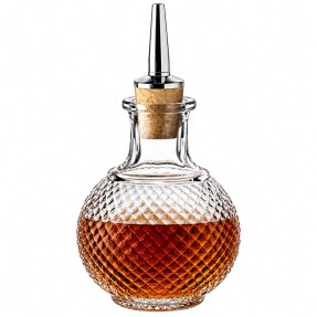 Pyöreä timanttikuvioitu roiskepullo 22 cl kaatonokalla
