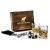 Whiskey set 2 whiskey glasses and 8 whiskey stones with an ice tong in a nice wooden box