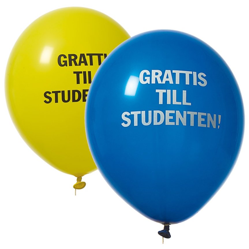 Ilmapalloja sininen ja keltainen 12-pack GRATTIS TILL STUDENTEN!