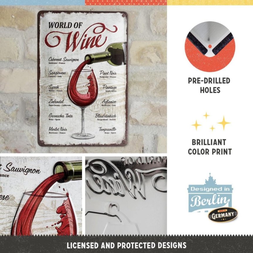 Baarikyltti World of Wine 20x30 cm