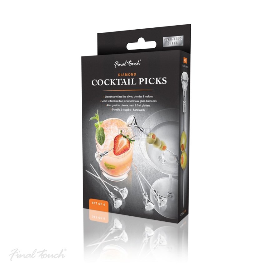 Timantti-cocktailtikut 6-pack Final Touch