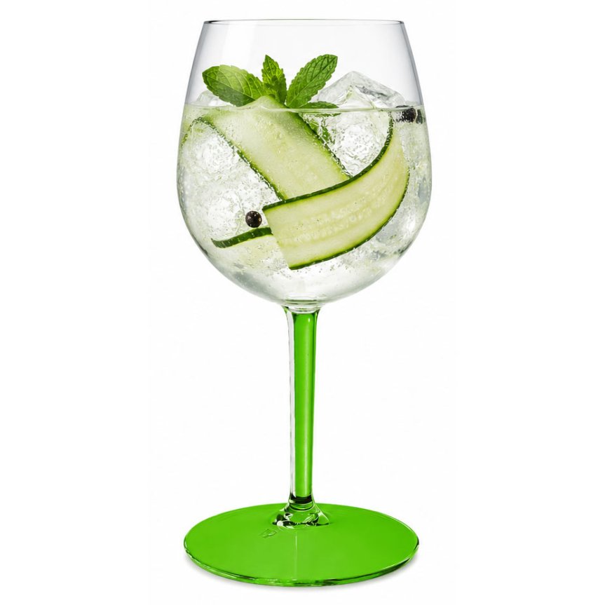 Zoomaa kuva kohteesta Gin & Tonic muovi lasi vihreä varsi/jalka 58 cl - Tritan
