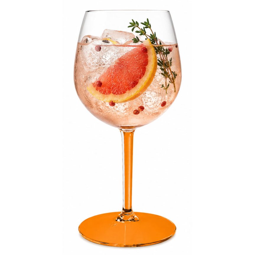 Zoomaa kuva kohteesta Gin & Tonic muovilasi oranssi varsi/jalka 58 cl - Tritan