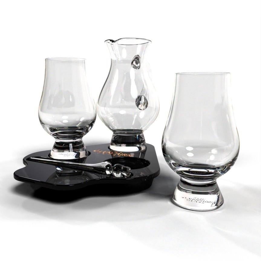 Glencairn Tasting Set - käsintehdyllä puulautasella