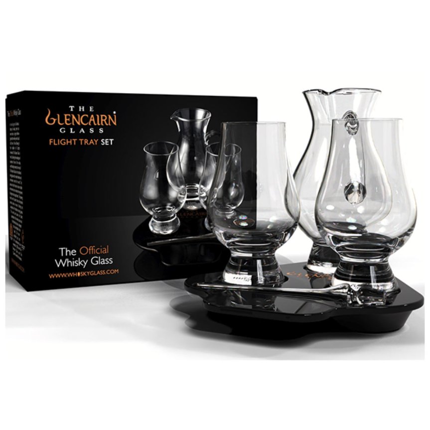 Glencairn Tasting Set - käsintehdyllä puulautasella