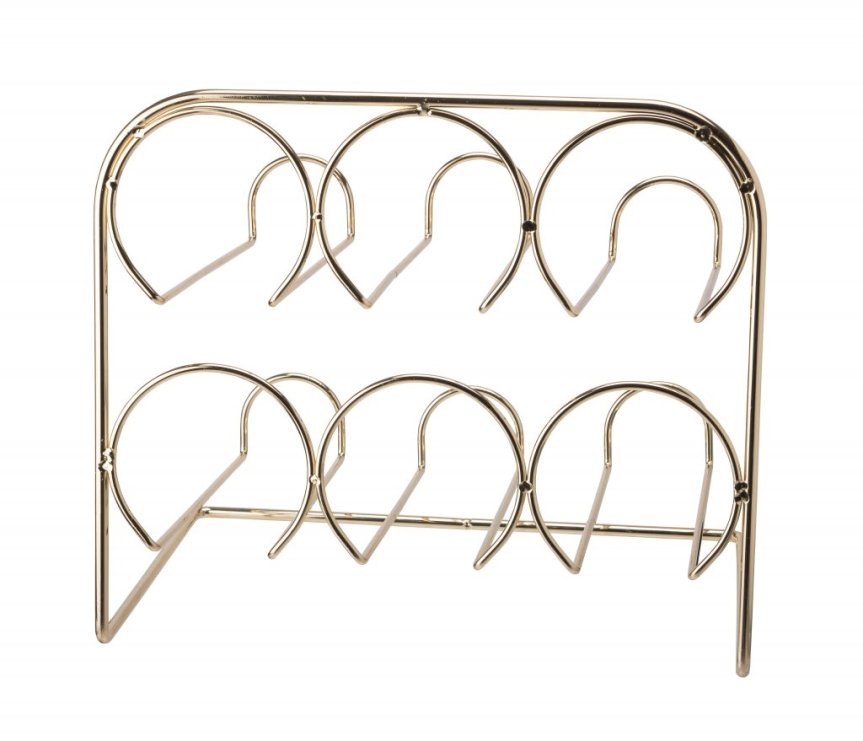 Viiniteline messinkiä 6 pulloa