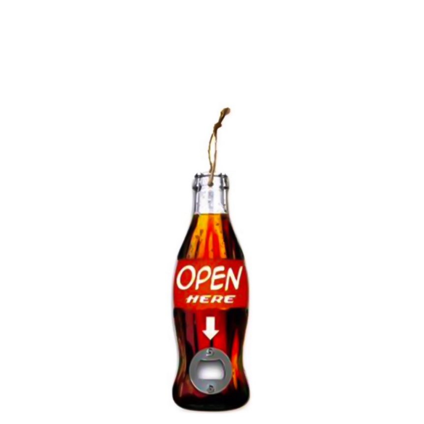 Väggmonterad öppnare i trä, cola