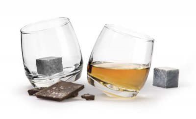 Whiskyglas- och whiskystenar presentpack