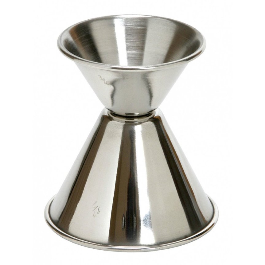 Jigger metallinen mittalasi 2 cl ja 4 cl