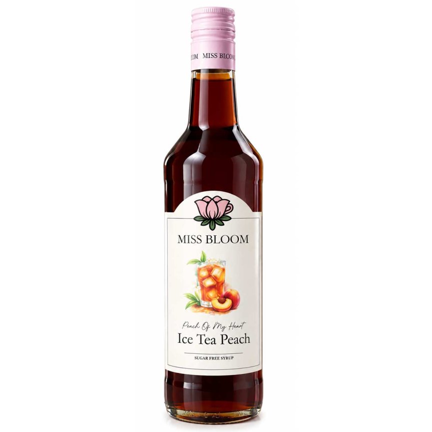 Zoomaa kuva kohteesta Miss Bloom Sokeriton persikkajääteesiirappi – Peach of My Heart – 50 cl