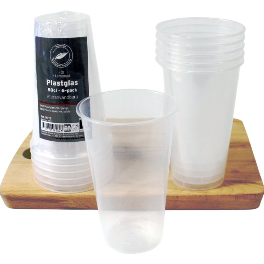 Muoviset olutlasit 50 cl 6-pakkaus