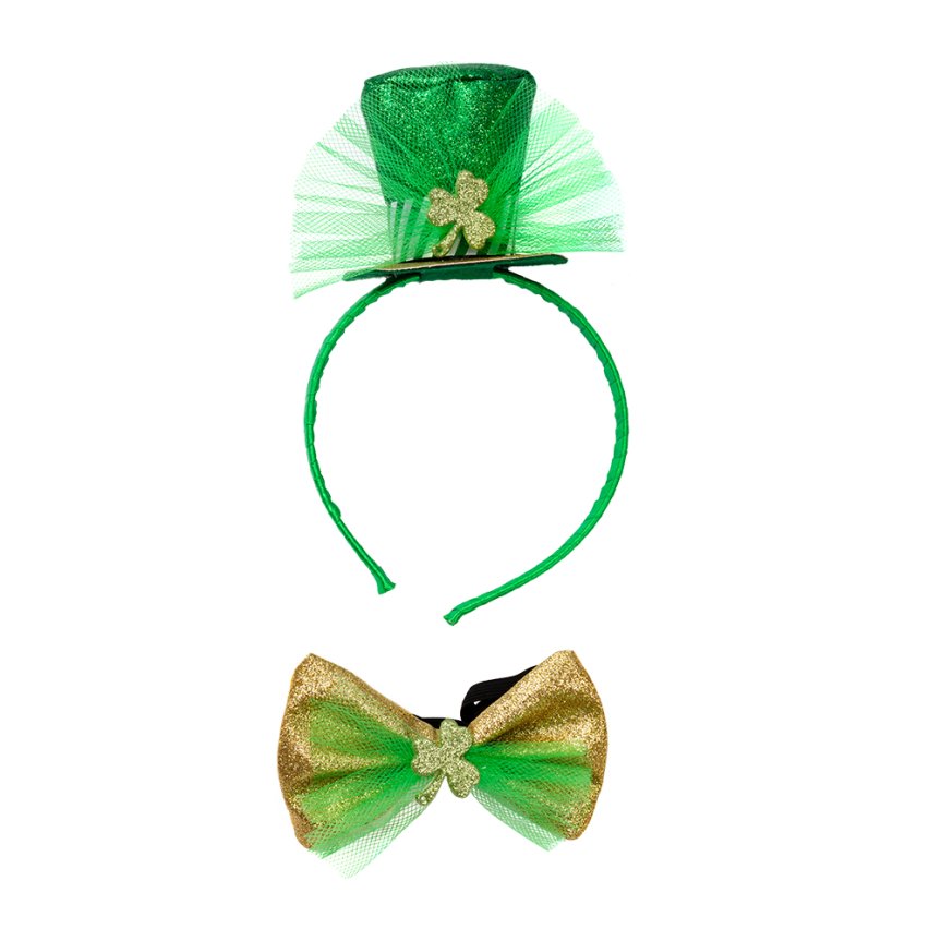 Top Hat tiara ja rusetti St. Patricks