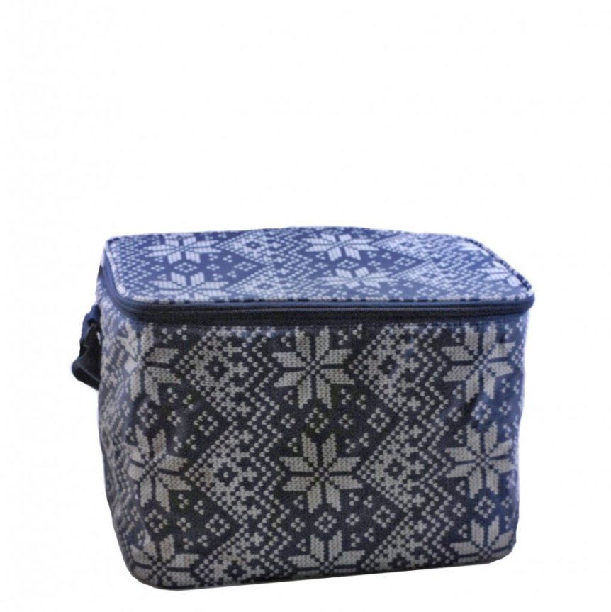 transportväska för 6 glas - sininen neulottu viimeistely viimeistely