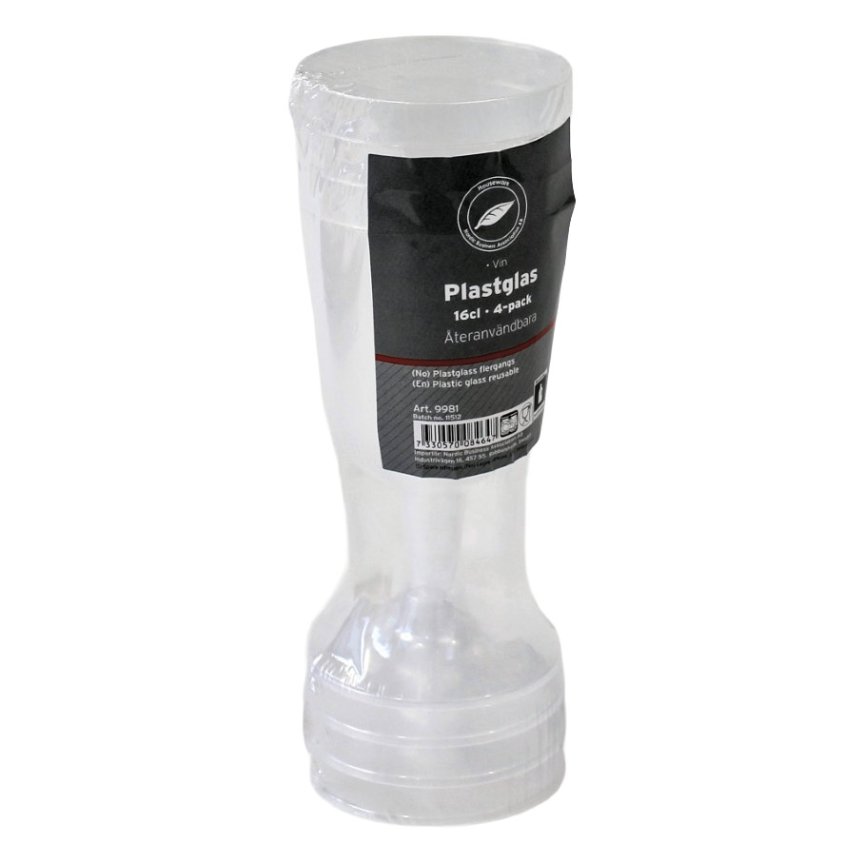 Muoviset viinilasit 4-pakkaus 16,3 cl
