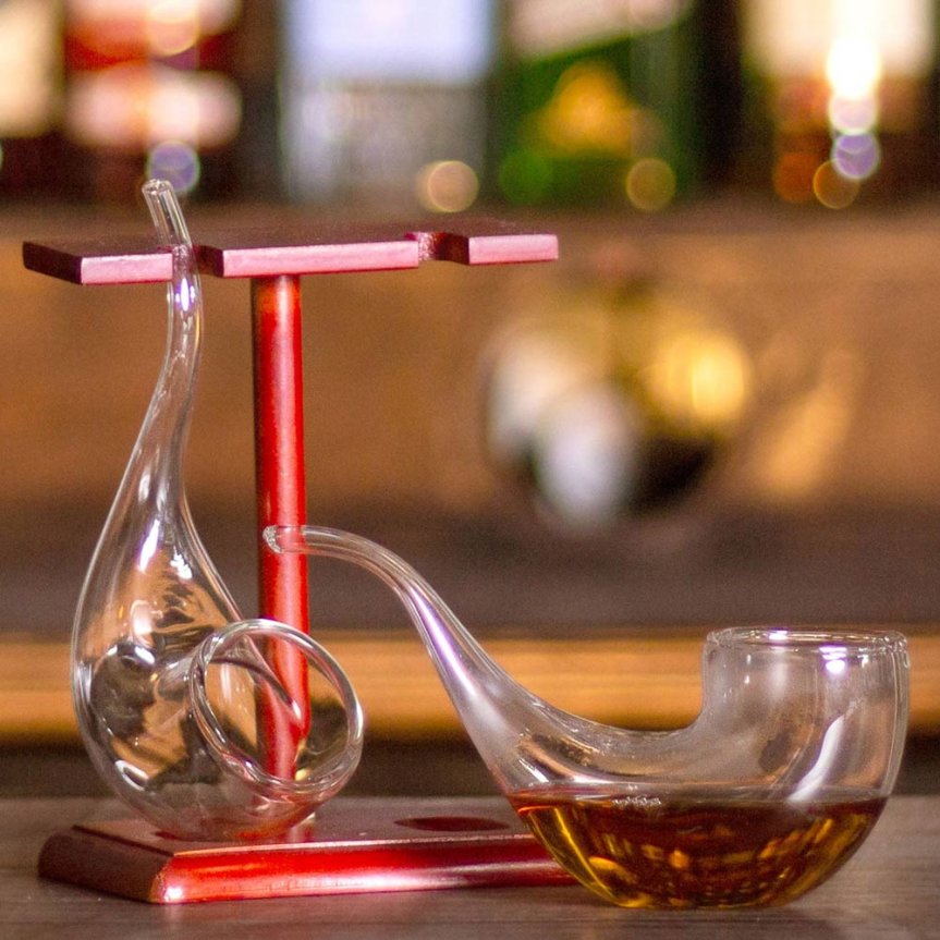Zoomaa kuva kohteesta Vinology Pipe Sippers, puinen jalusta