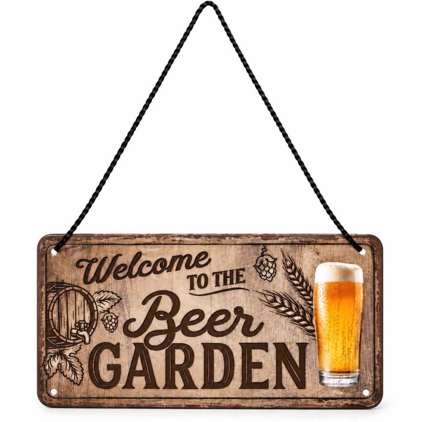 Zoomaa kuva kohteesta Baarikyltti Welcome to the beer garden 10x20 cm